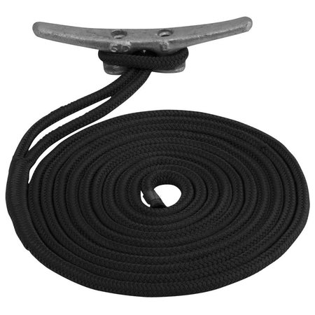 SEA-DOG Double Braided Nylon Dock Line - 1/2in x 20&#39; - Black 302112020BK-1